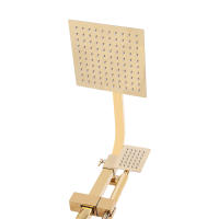 Sistema de ducha de lluvia dorado con grifo, juego completo de ducha de acero inoxidable, cabezal de ducha de lujo | Altura ajustable | Ideal como regalo | Instrucciones en alemán - details 9