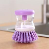 Plato para olla de lavado de cocina con relleno de líquido al presionar no daña la sartén, dispensador automático de cepillo de limpieza - details 21