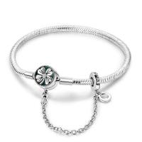 Pulseras de seguridad de corazón de melocotón de Plata de Ley para mujer, dijes colgantes originales, cuentas para joyería - details 12