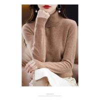 Suéter de cachemira de lana de 100% para mujer, suéter tejido con cuello alto, jerséis de manga larga, ropa de otoño e invierno, Jersey cálido, Tops - details 7