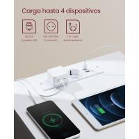 Mesita de Noche Moderna Blanca Nube LET631W14 Estación de Carga, Mesa Auxiliar con 3 Cajones, 2 Tomas AC, 2 Puertos USB - details 37