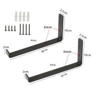 Soportes de pared para estantería, soportes de montaje con tornillos en forma de L, color negro, 2 piezas, 1 par - details 7