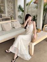 Vestido de Tirantes Bordados Estilo Deseo Puro para Mujeres Cintura Ajustable Adelgazante - details 3