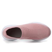 Zapatos de calcetines transpirables para mujer, zapatillas deportivas suaves para caminar, zapatos planos cómodos informales a la moda, color azul - details 17
