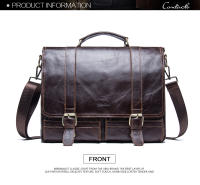 Bolso de Hombre CONTACT'S de Cuero de Verduras para Abogados Bolsa de Negocios Vintage Grande para Portátil y iPad Material de Revestimiento Poliéster Tamaño 13inch Negro - details 14