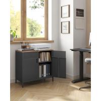 Mueble de Sala de Estar Ajustable de Metal Doble Puerta Magnética Marco de Acero 40 x 80 x 76 cm - details 1