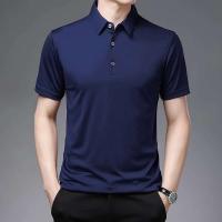 polos hombre manga corta ropa hombre 2025 Nuevo POLO de negocios de color sólido para hombre Moda de verano Pantalón corto casual Manga cómoda y transpirable Top - details 2