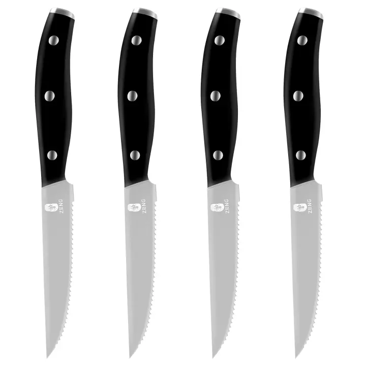 MDHAND Juego de Cuchillos, Juego de 4 Cuchillos de Carne para Cortar con Precisión, Ligeros, de Acero Inoxidable y Duraderos - 1