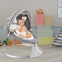 Mecedora eléctrica inteligente para bebé, cuna columpio para bebé, cama para dormir con música Bluetooth, color gris - details 3