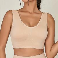 Top corto sin mangas para mujer, nuevo estilo, sujetador deportivo de Yoga, secado rápido, hilo, Top de Fitness, espalda hermosa, sujetador deportivo sin costuras, sólido - details 7