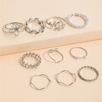 Anillo de Metal con Perla y Flor de Imitación Diseño de Onda Giratoria - details 8