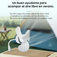 Mini ventilador portátil con control USB Bajo nivel de ruido Cabezal giratorio de 360 °   Ventilador enchufable para exteriores, interiores y habitaciones de camping - details 4