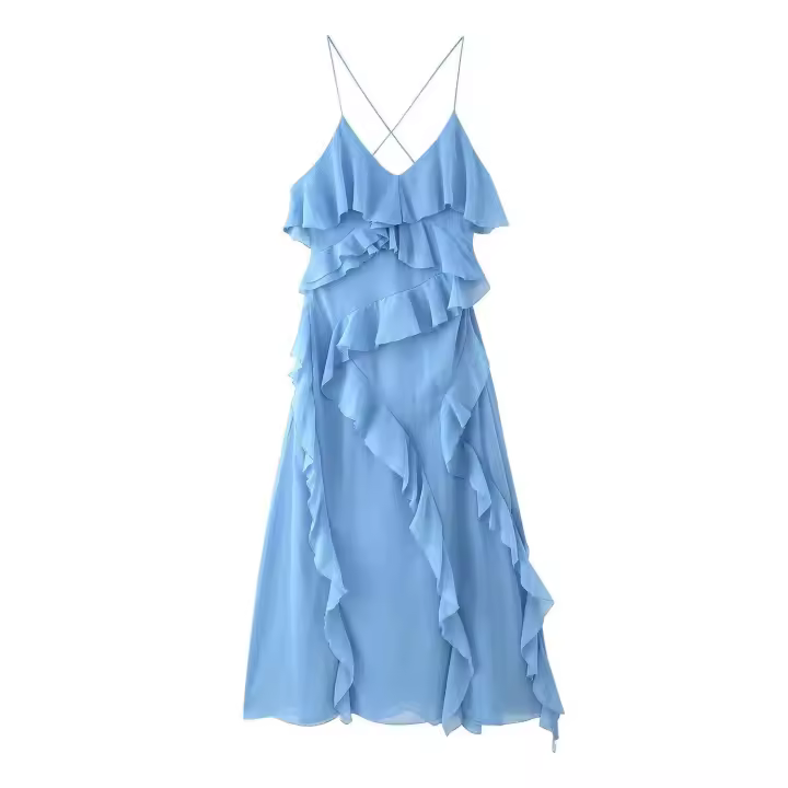 Estilo nuevo vestido decorativo en capas versátil a la moda para mujer 8779/040/427 - 1