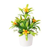 Plantas artificiales en maceta Multicolor Morning Glory, simulación Natural de plástico, accesorios para fotos en maceta, bonsái de imitación elegante - details 4