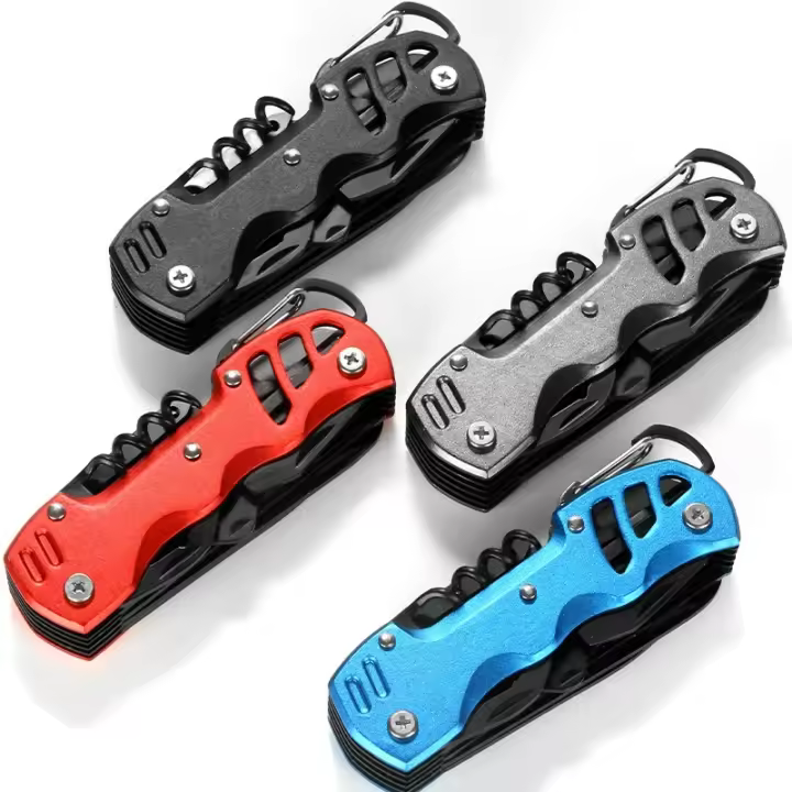 Cuchillo plegable de supervivencia para exteriores, herramienta de combinación EDC multifuncional de bolsillo, portátil, Ejército Suizo - 1