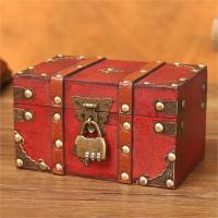 Caja del Tesoro de madera con cerradura de Color bronce, Cofre del Tesoro de diseño antiguo Vintage, contenedores de maletero de estilo Retro europeo, accesorios - details 2