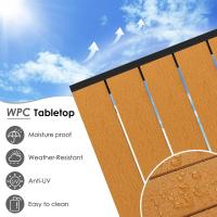 Mesa de comedor para exteriores para 6 personas, rectangular, de metal de aluminio, resistente a todo tipo de clima, mesa de patio con listones de 110x70x73 cm para terraza, patio trasero, césped y jardín - details 19