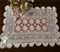 Mantel de crochet de algodón de color Junwell, funda de sofá con lámpara, posavasos ENCE hecho a mano, rosa de granja clásica en 3D, 45 cm - details 1