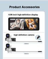 Car Baby Care Monitor HD Visión Nocturna Monitor Ajustable y Cámara Monitor Cristal Adsorbente No Ocupa Espacio - details 8