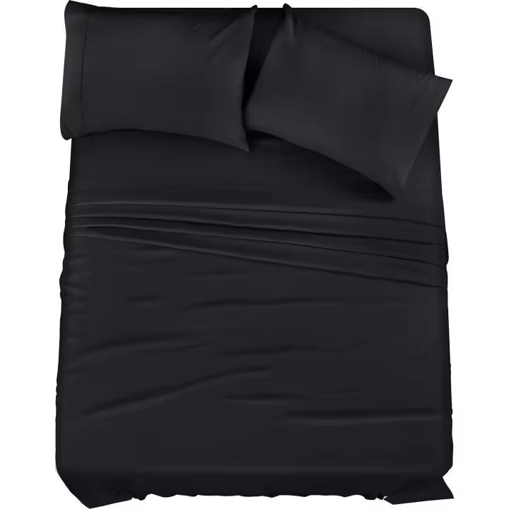 Utopia Bedding Juego de sábanas de 4 piezas, microfibra cepillada, resistente al encogimiento y a la decoloración, fácil cuidado (matrimonial, azul marino) - 1