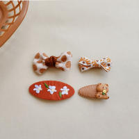 4 pzas/juego de dibujos animados Clips de pelo princesa pinzas de niña primavera otoño cálido Color de pelo accesorios - details 2