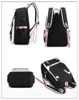 Mochila para Niñas  Mochila de Día al Aire Libre con Puerto de Carga USB 21 Litros Negro Rosa - details 20
