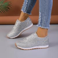 Zapatos planos informales de malla para mujer, zapatillas vulcanizadas con lentejuelas y cordones, deportivas para correr al aire libre, otoño - details 3
