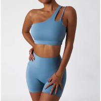 Sujetador a prueba de golpes para mujer con parte de atrás bonita, ropa deportiva para gimnasio y correr, chaleco Fiess, Top con correa Irregular, Material de nailon - details 13