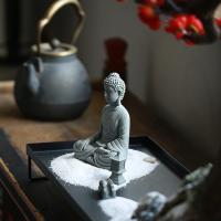 Pequeños monjes budistas, figuritas de budismo tibetano, estatua de piedra de Buda, adorno de coche de jardín, meditación, decoración del acuario del hogar - details 4