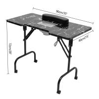 Mesa de uñas para manicura, salón de belleza, estación de escritorio, estación de uñas portátil, con colector de polvo de uñas - details 1