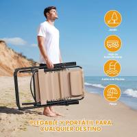 Juego de 2 Hamacas Siesta Gravedad Cero Sillas Plegables Exteriores con Brazo de Reposo y Soporte para Bebidas - details 4
