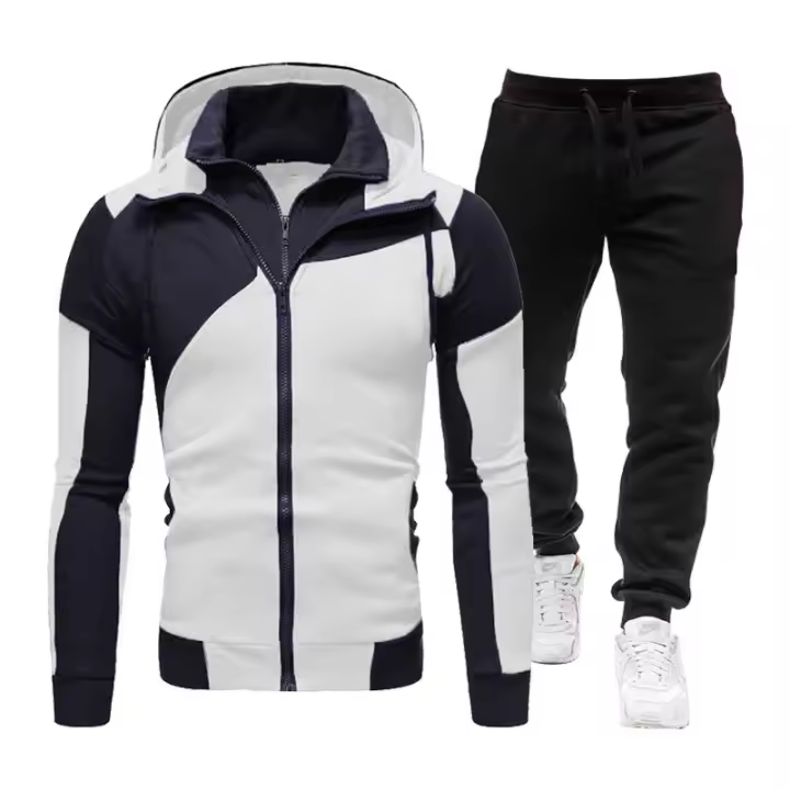 Conjunto deportivo informal para hombre, Sudadera con capucha y pantalones de cintura elástica, 2 piezas - 1