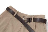 BUNO-trajes de pantalones largos de pierna ancha para oficina, chalecos elegantes de calle con pantalones de cintura alta, conjuntos de 2 piezas, trajes informales de color caqui para verano - details 11