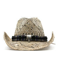 Sombrero de paja de vaquero del oeste de Panamá para hombre y mujer, gorra de Jazz de verano, a prueba de viento, con cuerda, sombreado, de ala ancha - details 3