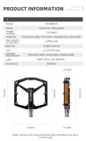 ROCKBROS-par de pedales reflectantes para bicicleta, accesorio de aleación de aluminio, antideslizantes, para montaña y carretera - details 2