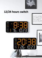 Reloj de Pared Digital LED Doble Alarma Control Remoto Función de Fecha y Hora - details 3