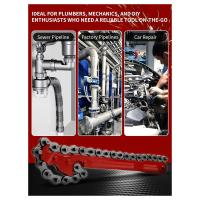 Llave de cadena de acero al carbono, 12 pulgadas, tubo de cadena, servicio pesado, drenaje Universal - details 2