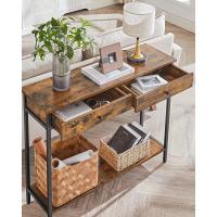 Consola 2 Cajones Marco Acero Estable para Pasillo Dormitorio Salón Estilo Industrial Gris Carbón y Negro Tinta LNT015B07 - details 9