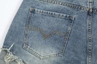 Pantalones vaqueros sueltos para hombre, pantalones cortos de pierna ancha, rectos, informales, de cinco puntas, de talla grande - details 10