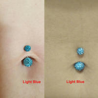 Piercings para el cuerpo de 2 piezas, joyería de acero con diamantes de imitación para el ombligo, anillo de barra, lentejuelas, Piercing para el cuerpo - details 2