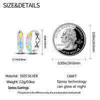 Aretes Redondos de Plata 925 Estilo Elegante para Mujeres con Piedra Principal de Zirconio y Diseño de Encanto Brillante Color en Oro - details 21