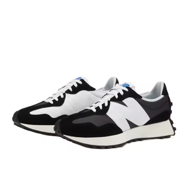 【100% original】 Producto 100% genuino<br>327 Zapatillas deportivas informales retro blancas y negras, nuevas zapatillas para correr unisex Leten NB 327 - 1