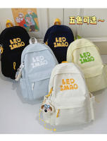 Mochila coreana simple de color sólido con alfabeto para estudiantes, mochila ligera de gran capacidad para viajes, mochila informal versátil - details 1