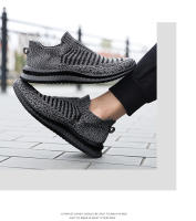 Zapatos para correr para hombre, zapatillas de deporte con calcetines tejidos, zapatos planos sin cordones para primavera y verano, mocasines de talla grande para hombre, zapatos planos deportivos de tenis - details 27