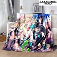 Manta para dormir de felpa Kawaii con estampado de arte moderno, archivo azul de Anime, sala de estar, sofá, regalo de cumpleaños para amigos y familiares - details 0