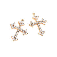 Colgantes de Cruza de Latón Dorado de 18K Joyería DIY Hallazgos de Collares y Pendientes - details 4