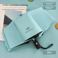 Paraguas plegable para hombre y mujer, protección solar y lluvia, doble protección solar automática, protección UV, sombrilla - details 3