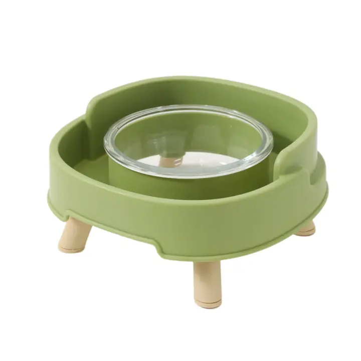 Cuenco de plástico para perros y gatos, protege las vértebras cervicales, cuenco de cuatro patas para mascotas de gran capacidad con soporte elevado, antiasfixia - 1