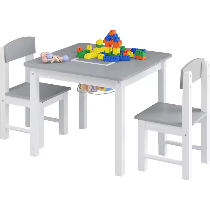 Construcción y Bolso de Almacenamiento, Mesa Infantil de Juego con Tablero Reversible - 1