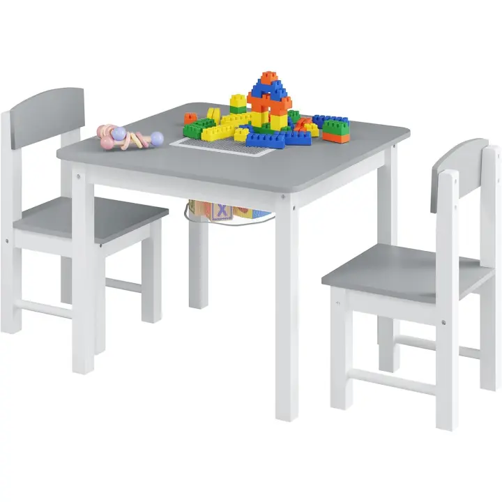 Construcción y Bolso de Almacenamiento, Mesa Infantil de Juego con Tablero Reversible - 1